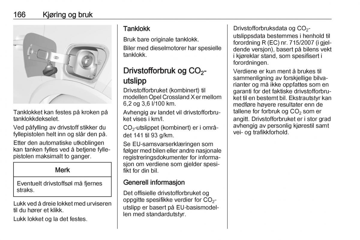 Opel Crossland X bruksanvisningen / page 168