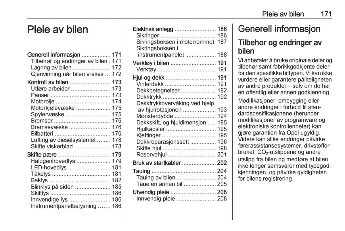 Opel Crossland X bruksanvisningen / page 173