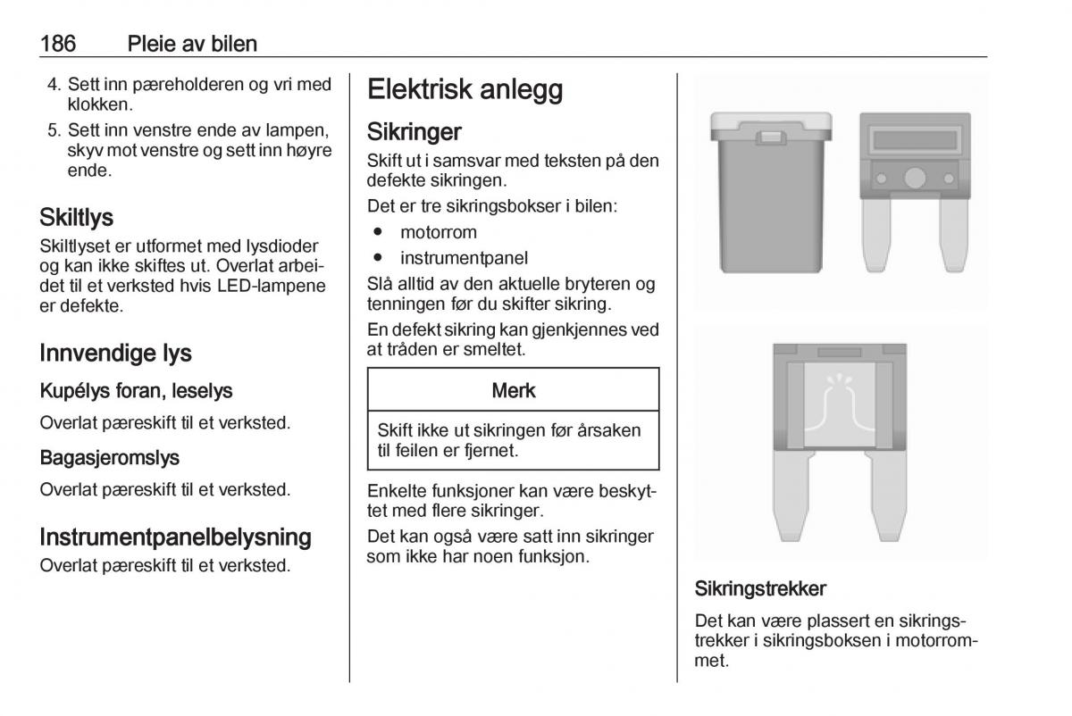 Opel Crossland X bruksanvisningen / page 188