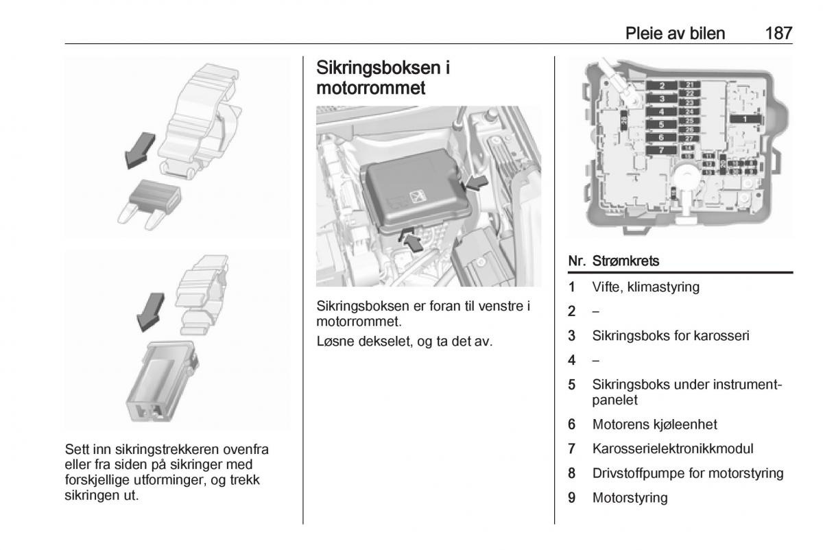 Opel Crossland X bruksanvisningen / page 189