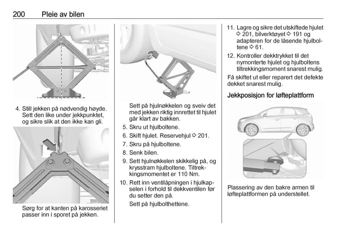 Opel Crossland X bruksanvisningen / page 202