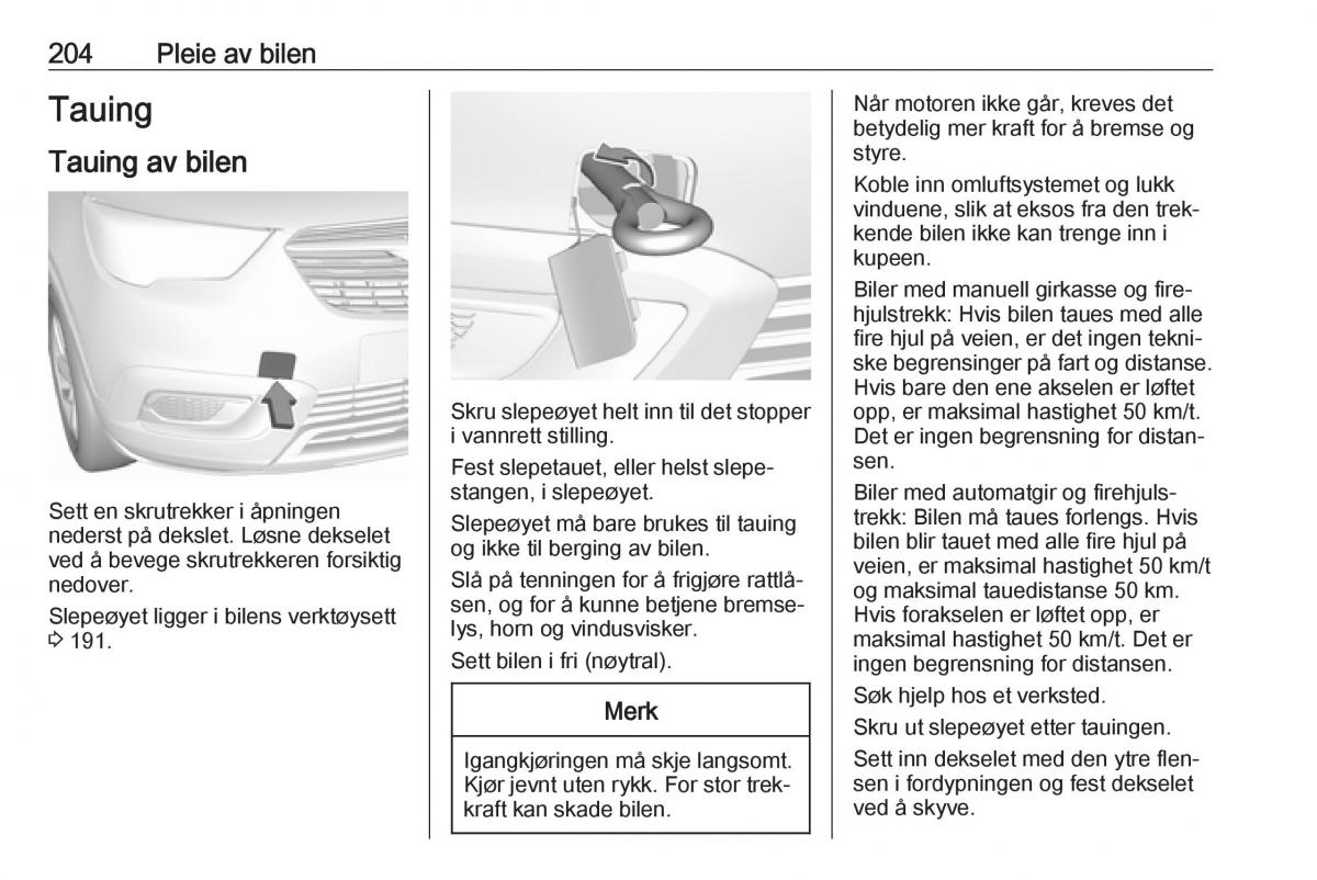 Opel Crossland X bruksanvisningen / page 206