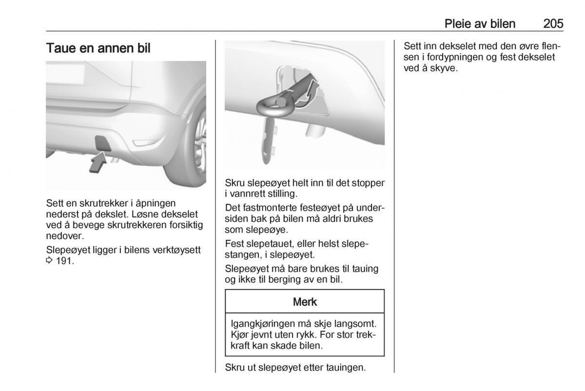 Opel Crossland X bruksanvisningen / page 207