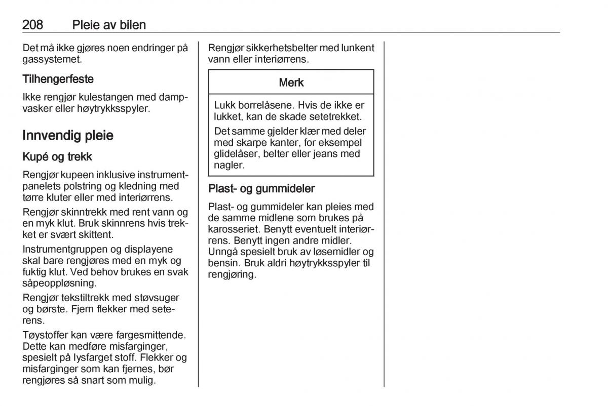 Opel Crossland X bruksanvisningen / page 210