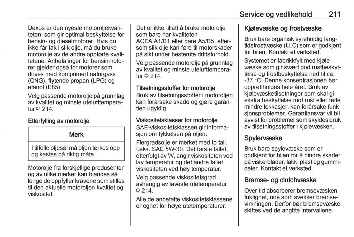 Opel Crossland X bruksanvisningen / page 213