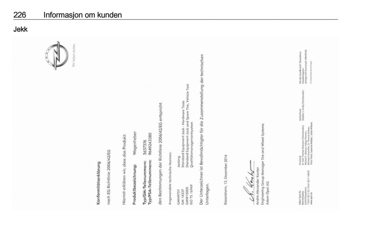 Opel Crossland X bruksanvisningen / page 228