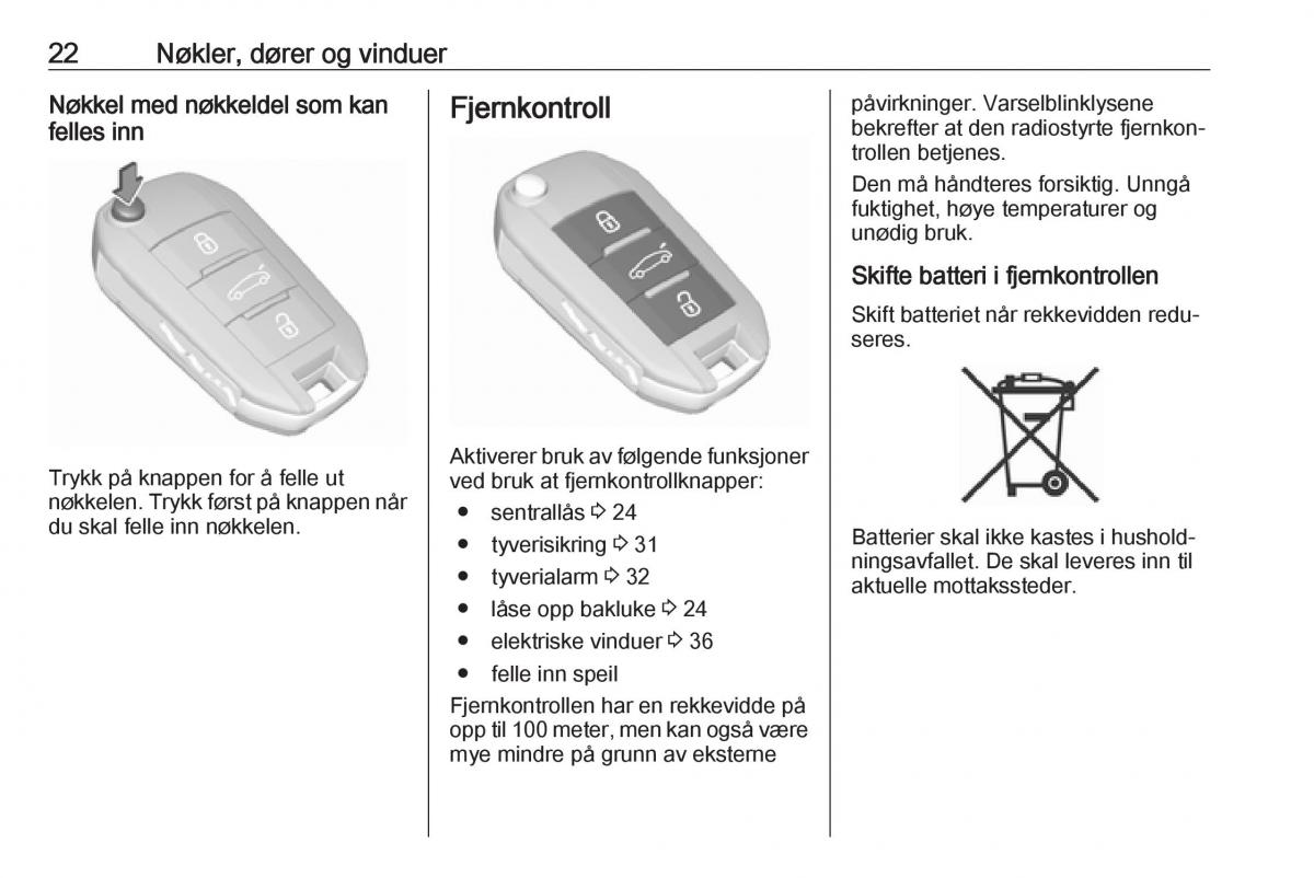 Opel Crossland X bruksanvisningen / page 24