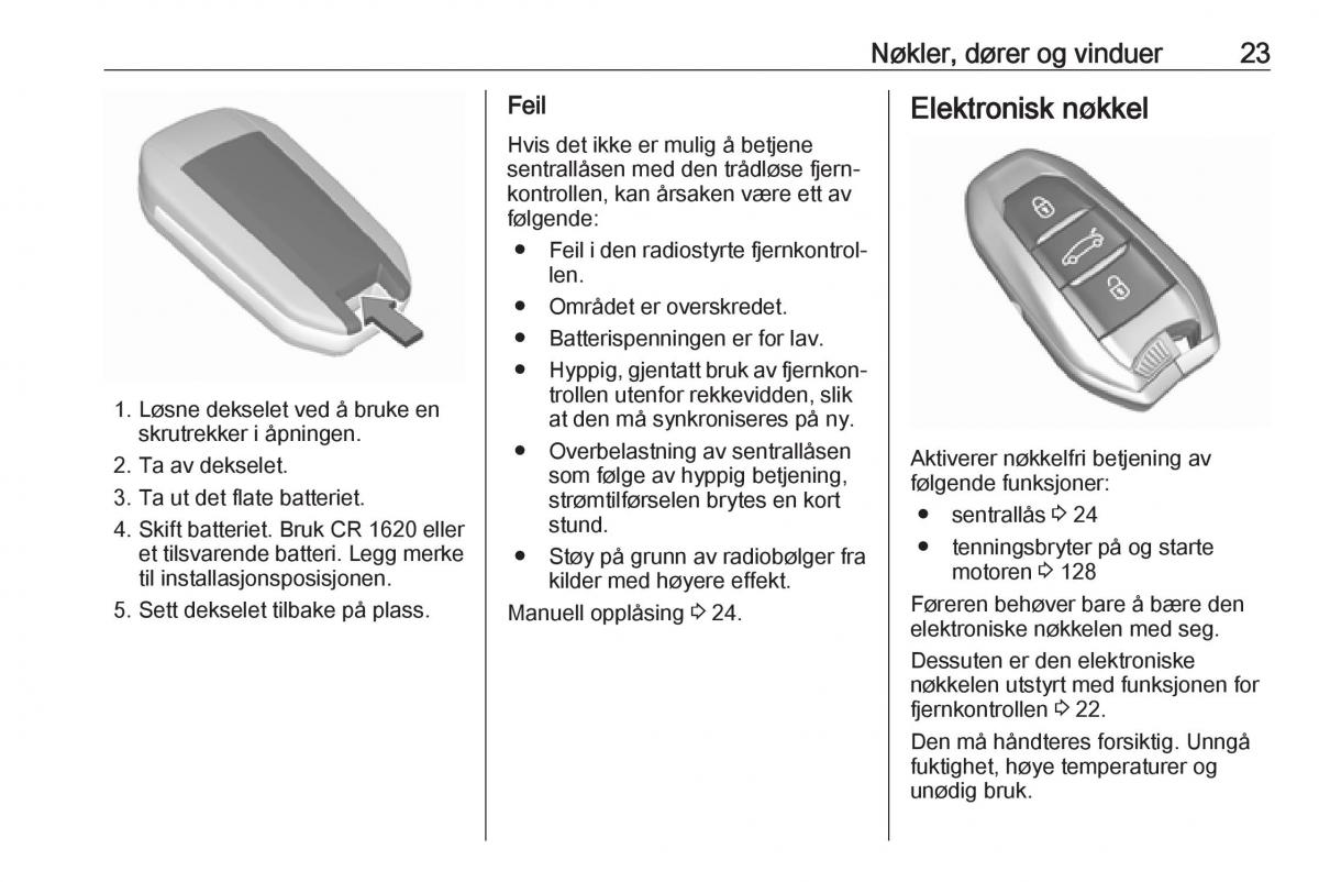 Opel Crossland X bruksanvisningen / page 25