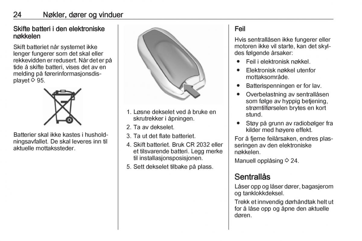 Opel Crossland X bruksanvisningen / page 26