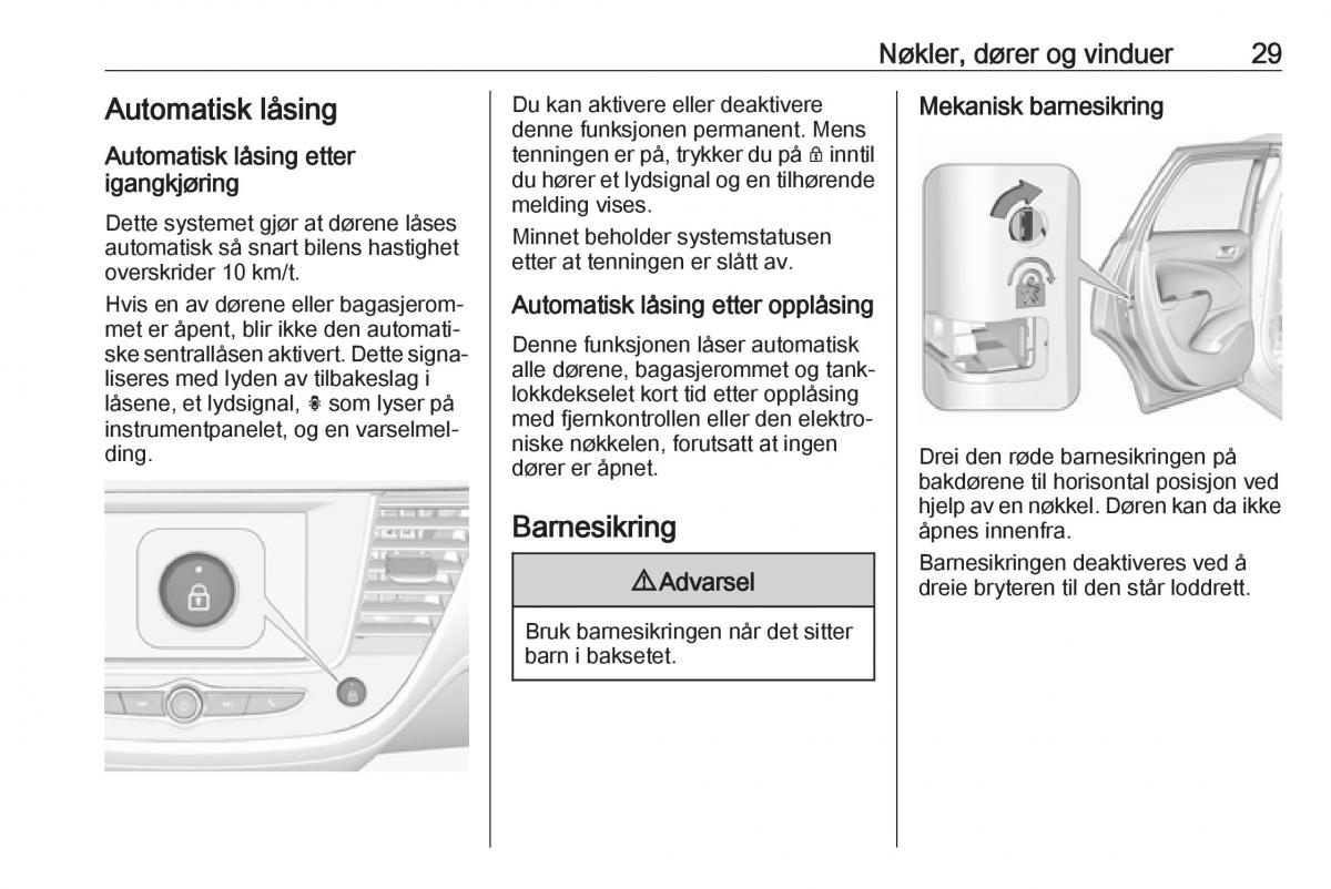 Opel Crossland X bruksanvisningen / page 31