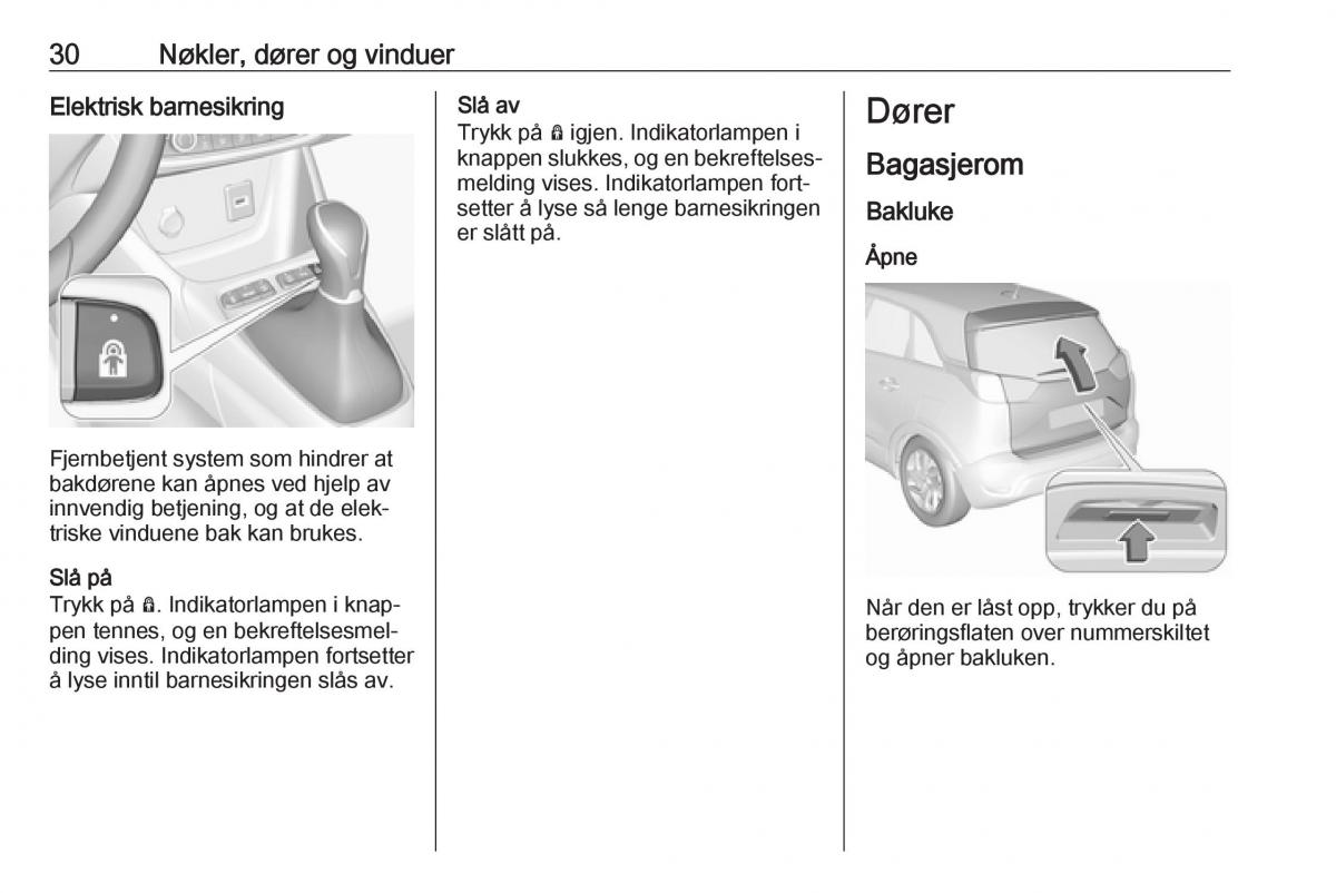 Opel Crossland X bruksanvisningen / page 32