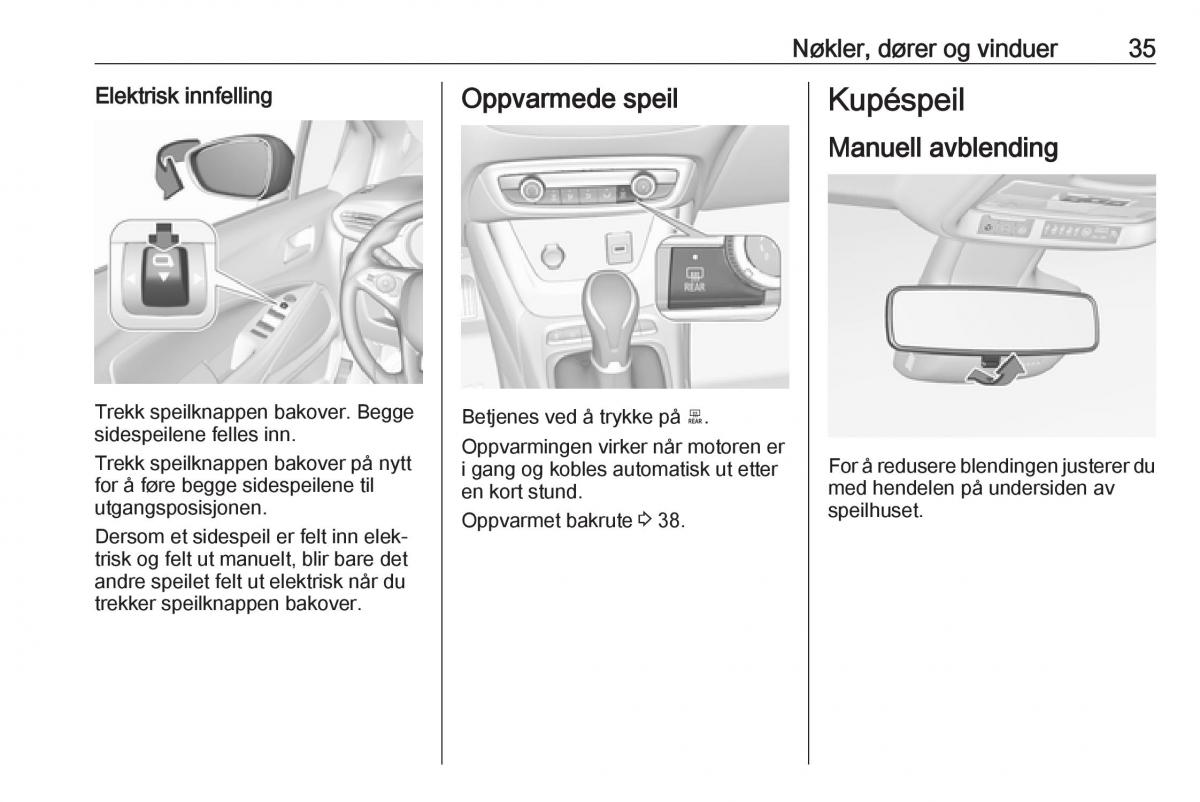 Opel Crossland X bruksanvisningen / page 37