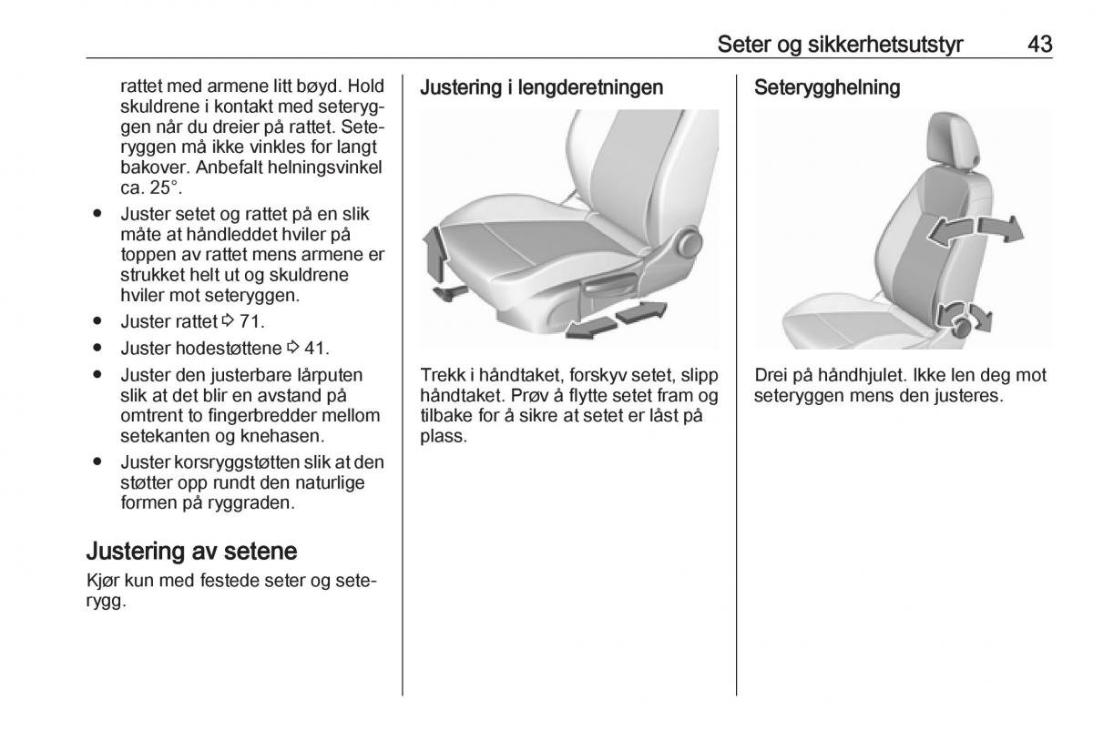 Opel Crossland X bruksanvisningen / page 45