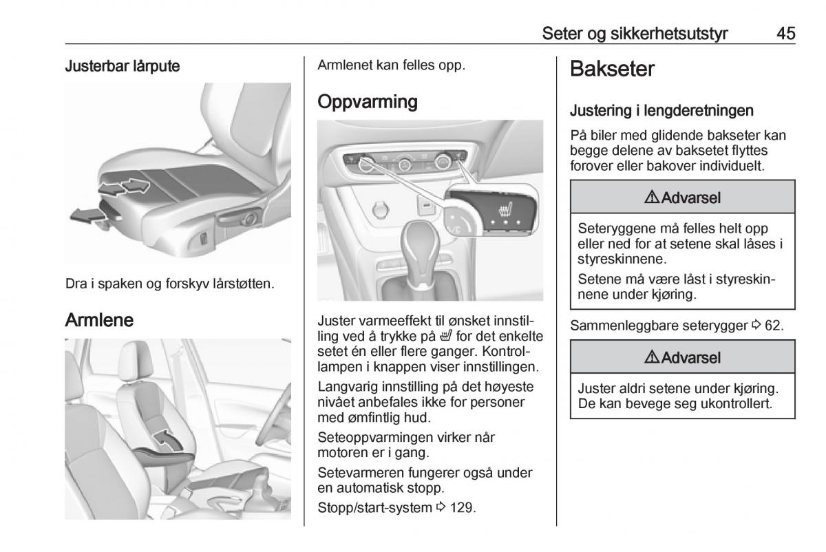 Opel Crossland X bruksanvisningen / page 47