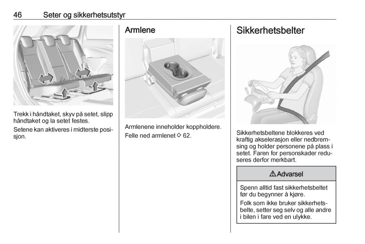 Opel Crossland X bruksanvisningen / page 48