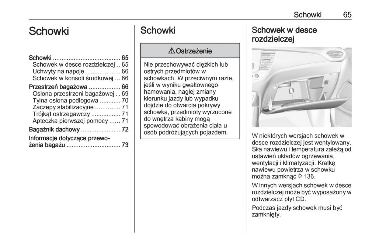 Opel Crossland X instrukcja obslugi / page 67