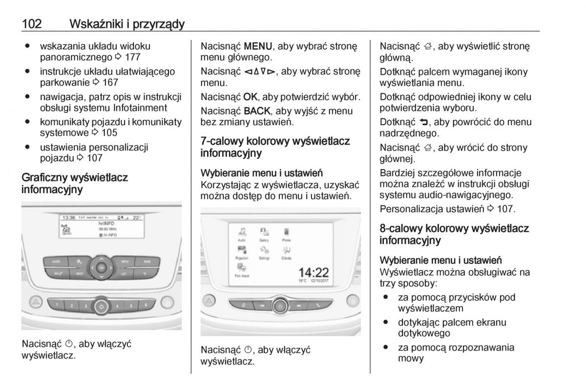 Opel Crossland X instrukcja obslugi / page 104