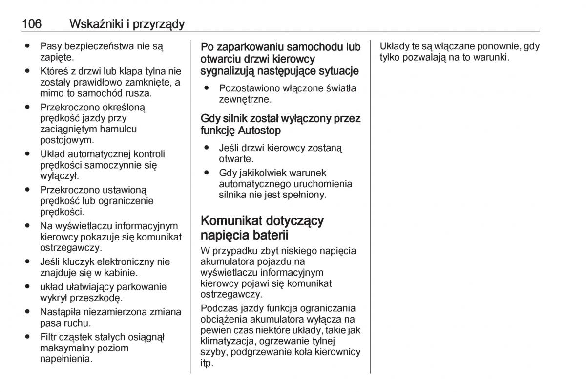 Opel Crossland X instrukcja obslugi / page 108