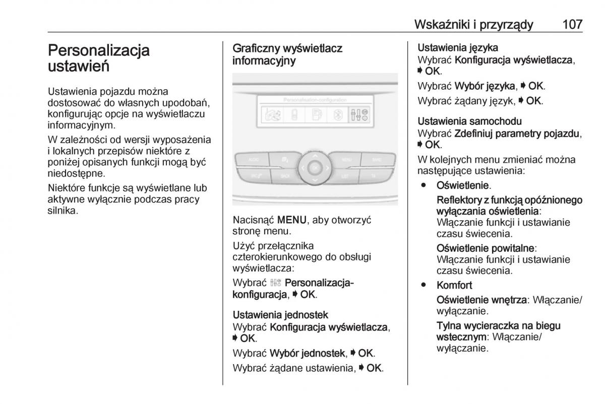 Opel Crossland X instrukcja obslugi / page 109