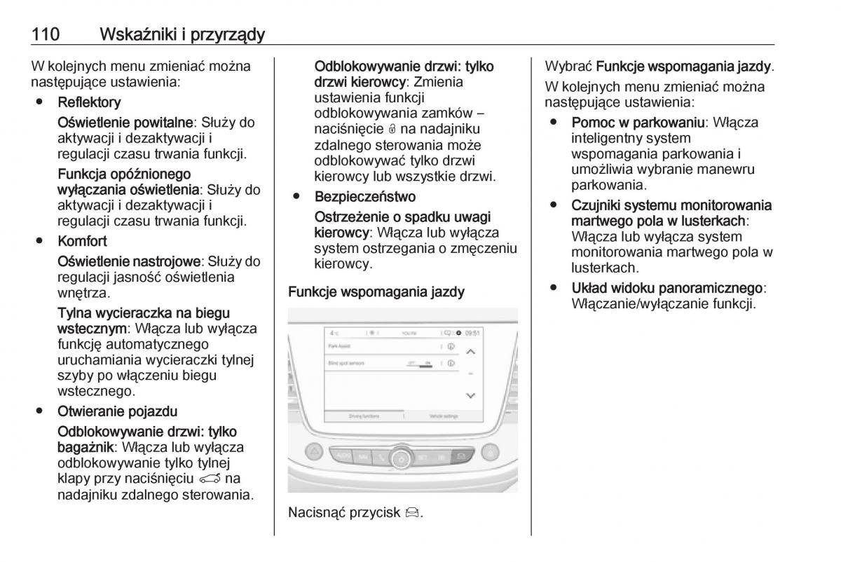 Opel Crossland X instrukcja obslugi / page 112