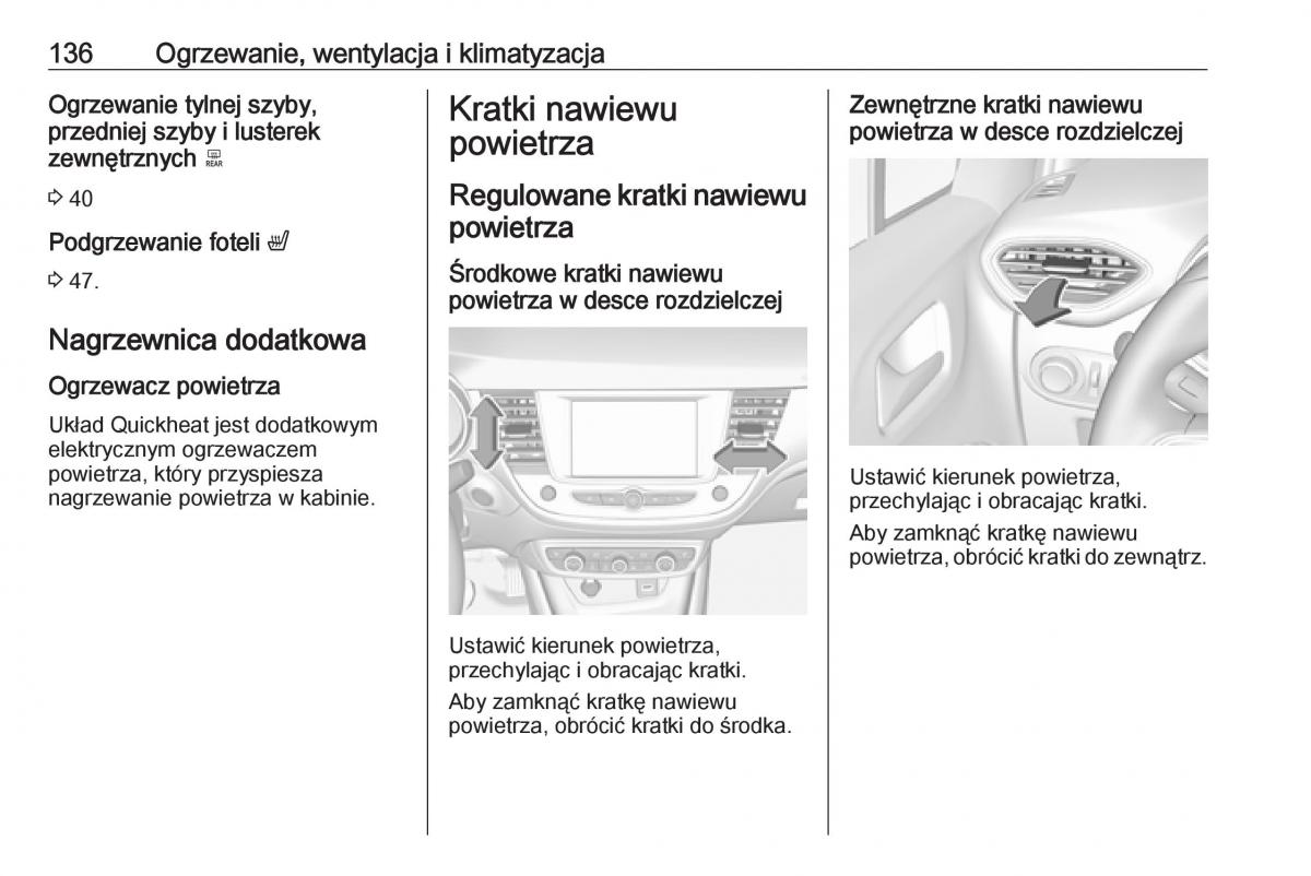 Opel Crossland X instrukcja obslugi / page 138