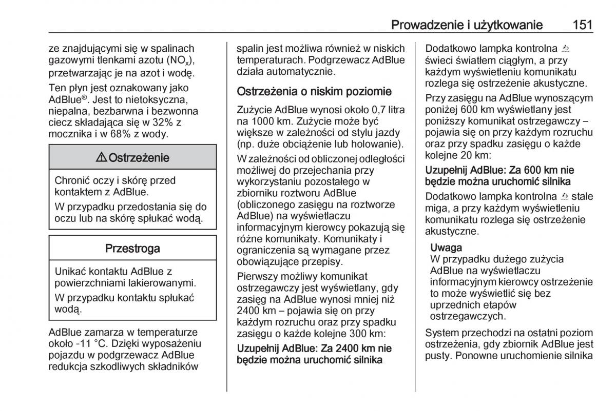 Opel Crossland X instrukcja obslugi / page 153