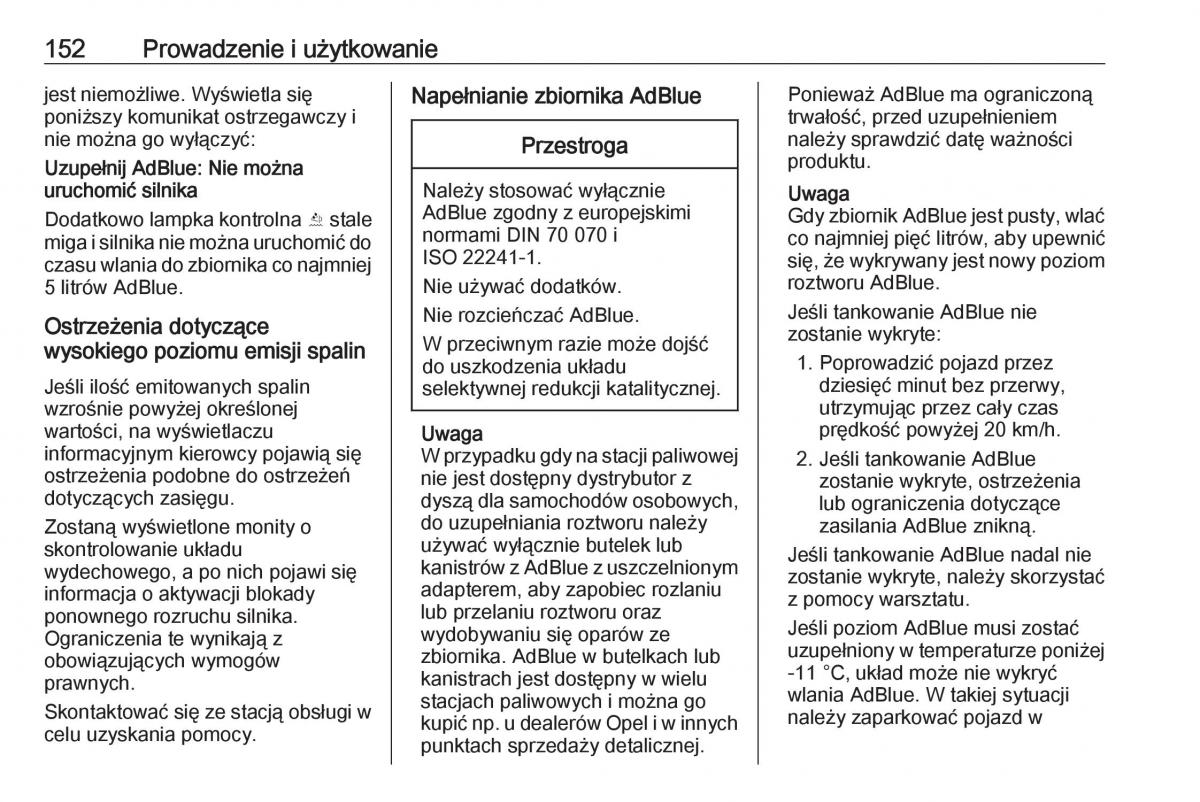 Opel Crossland X instrukcja obslugi / page 154