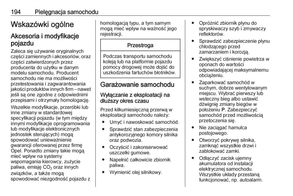 Opel Crossland X instrukcja obslugi / page 196