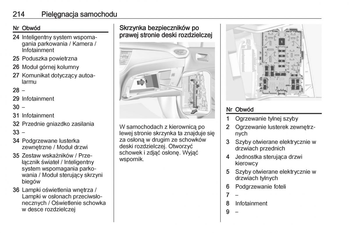 Opel Crossland X instrukcja obslugi / page 216