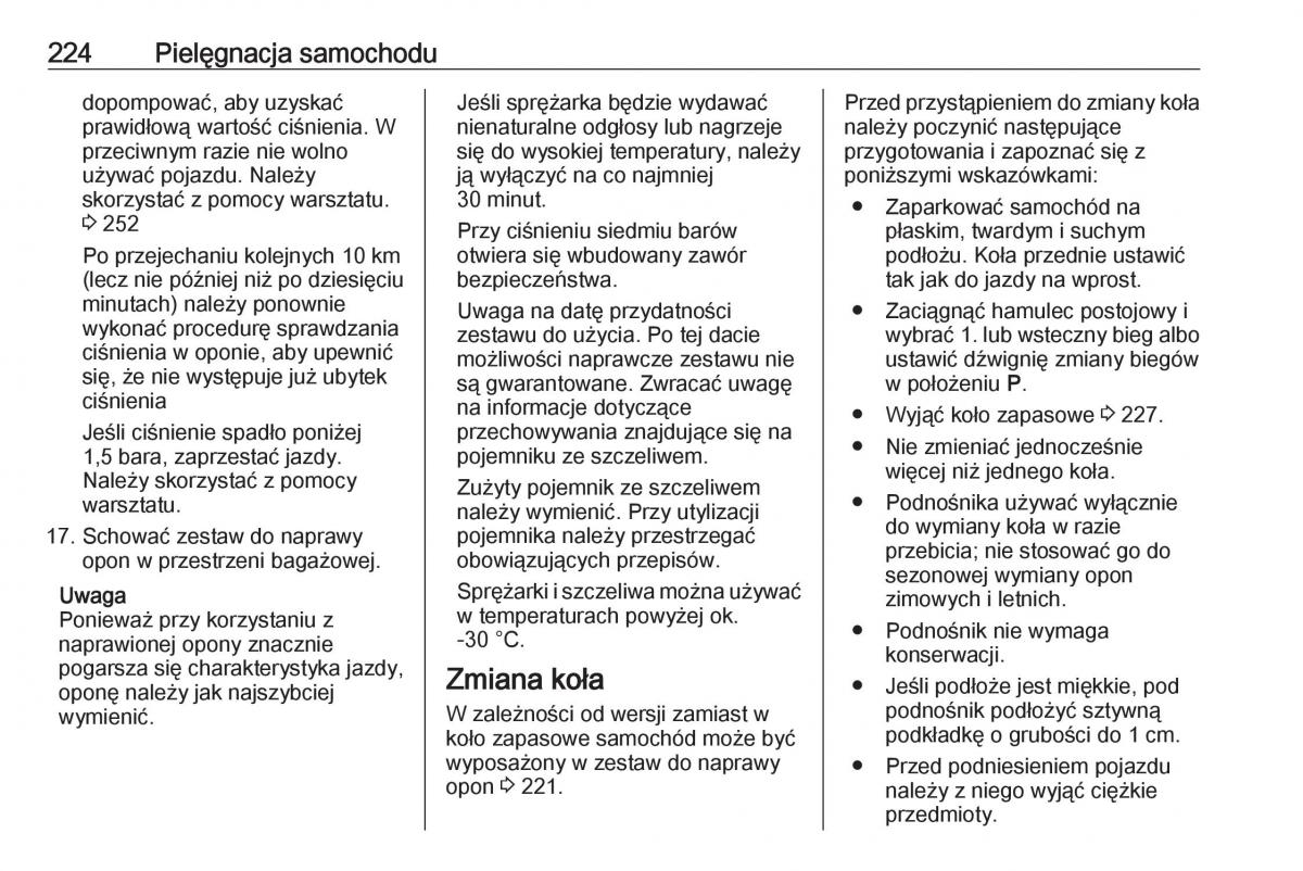 Opel Crossland X instrukcja obslugi / page 226