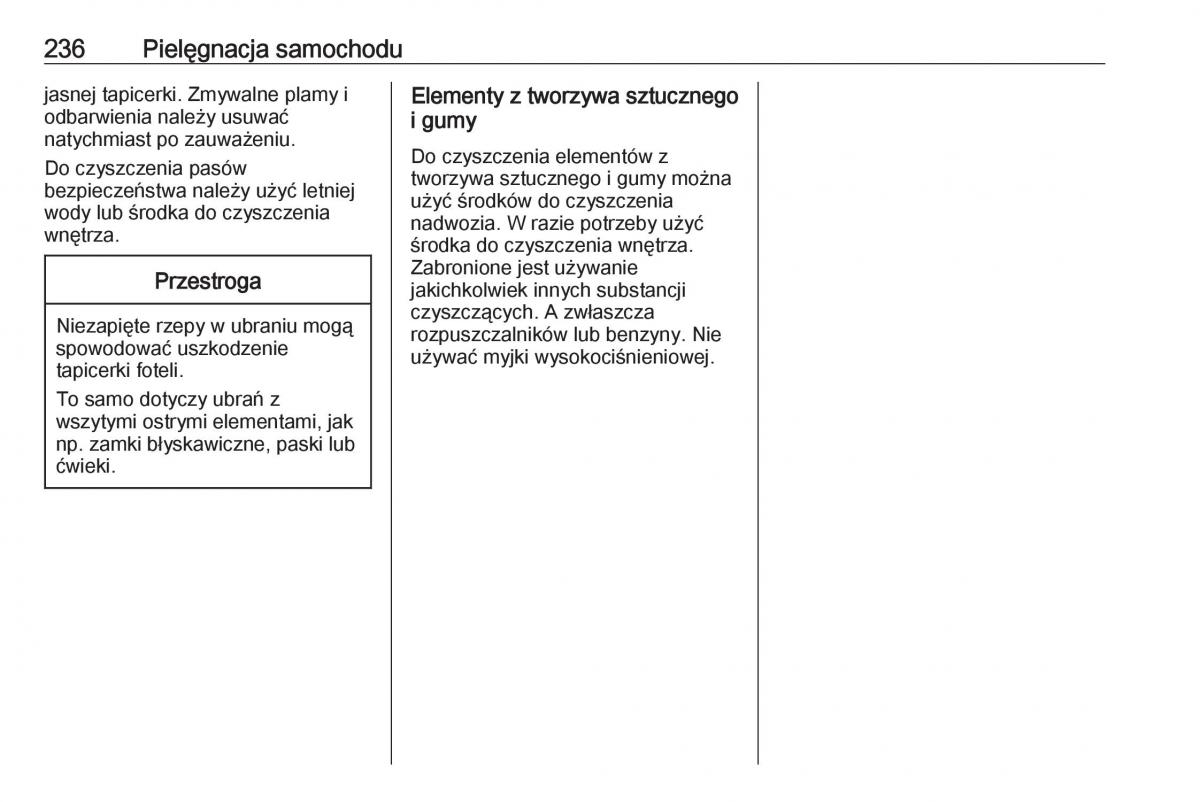 Opel Crossland X instrukcja obslugi / page 238