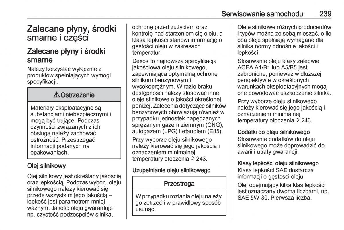 Opel Crossland X instrukcja obslugi / page 241