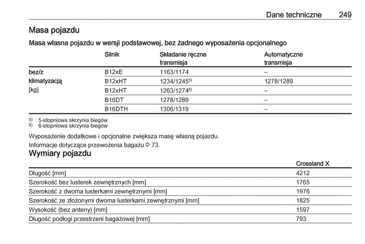 Opel Crossland X instrukcja obslugi / page 251