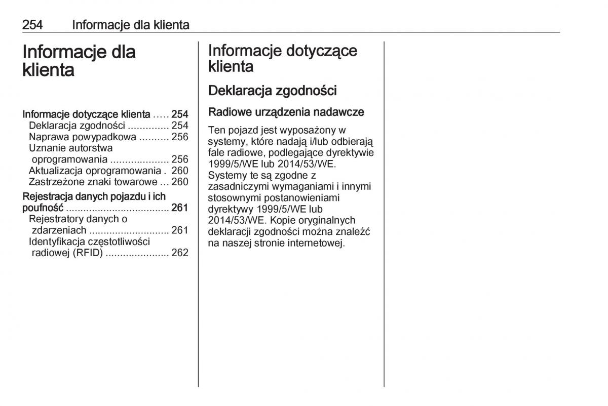 Opel Crossland X instrukcja obslugi / page 256