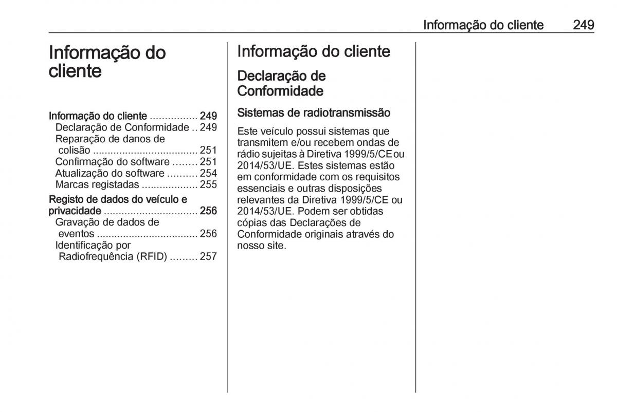 Opel Crossland X manual del propietario / page 251