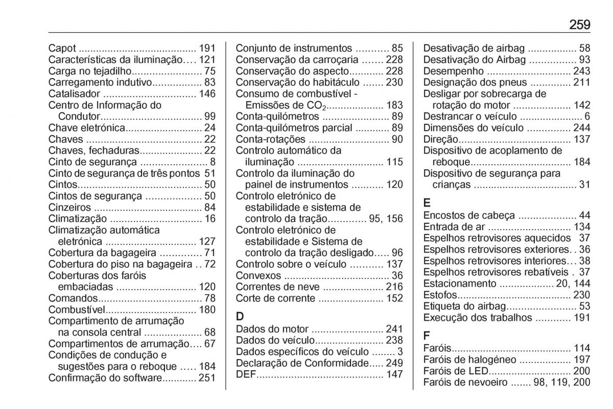 Opel Crossland X manual del propietario / page 261