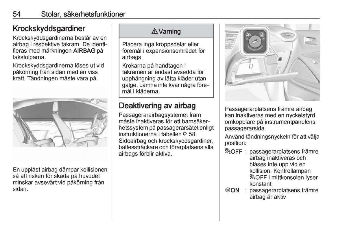 Opel Crossland X instruktionsbok / page 56