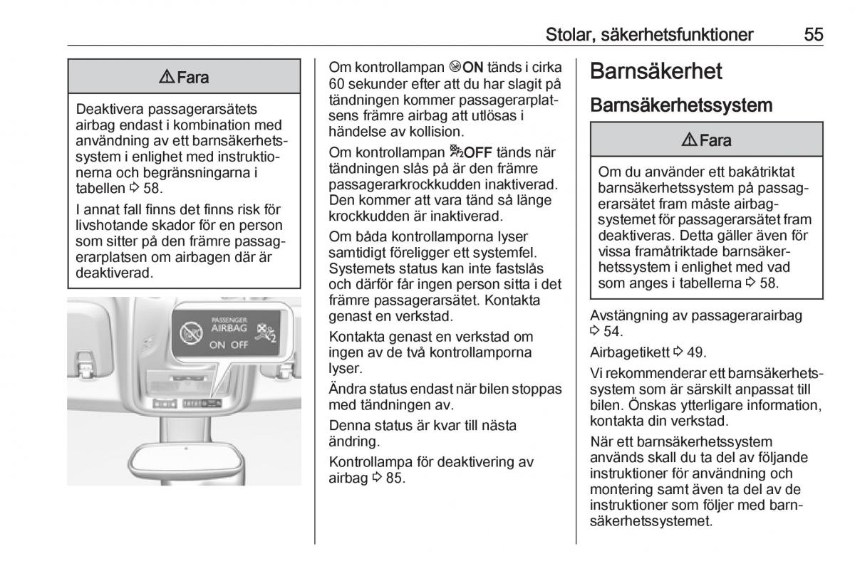 Opel Crossland X instruktionsbok / page 57