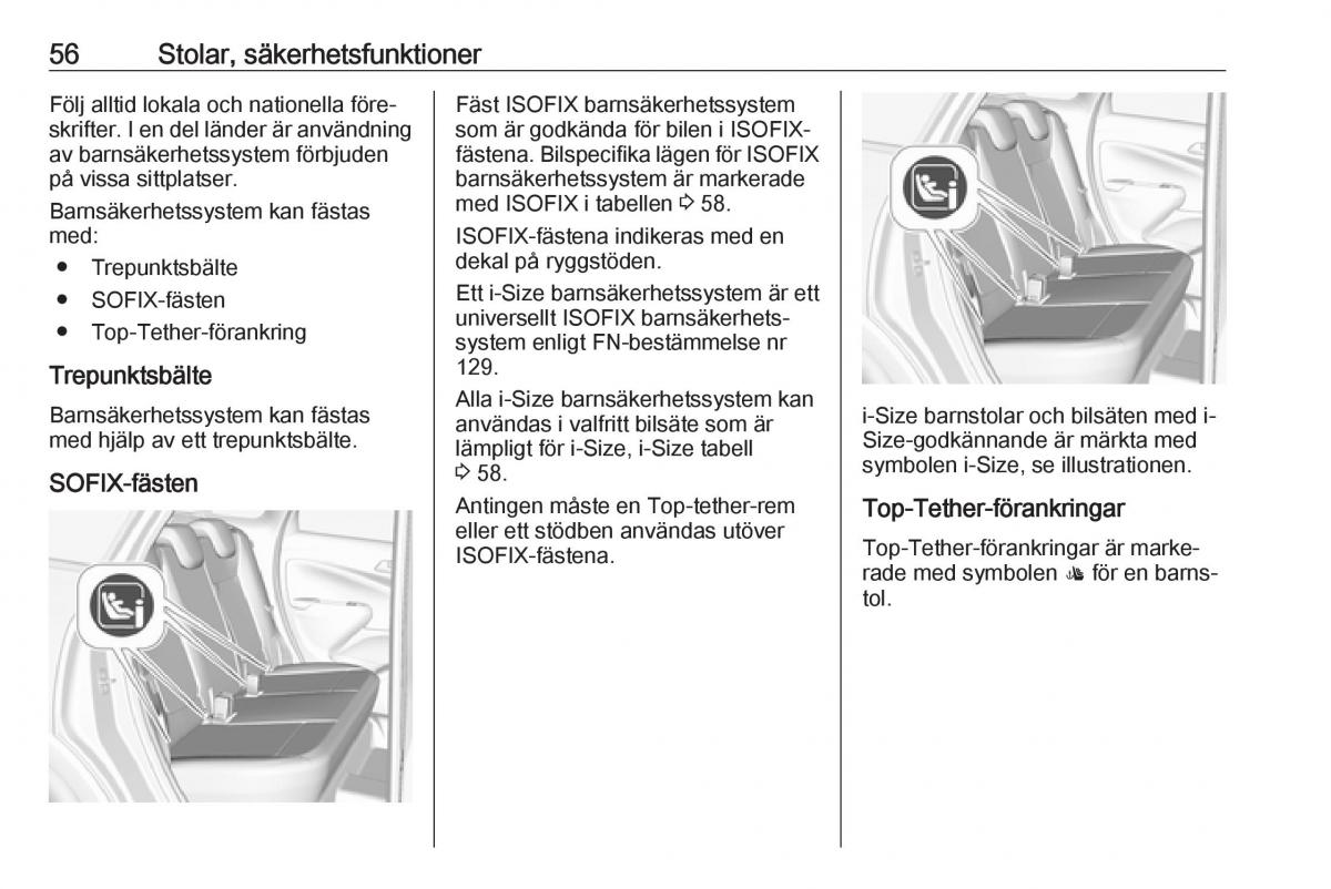 Opel Crossland X instruktionsbok / page 58