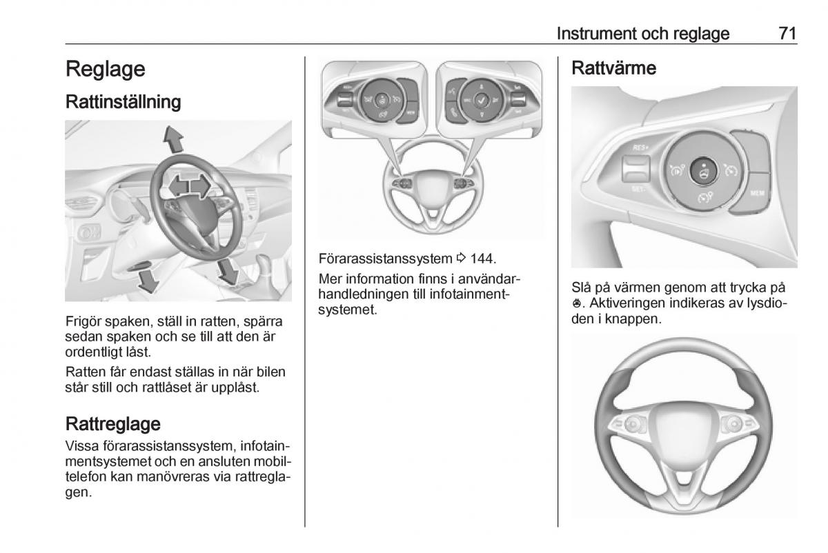 Opel Crossland X instruktionsbok / page 73