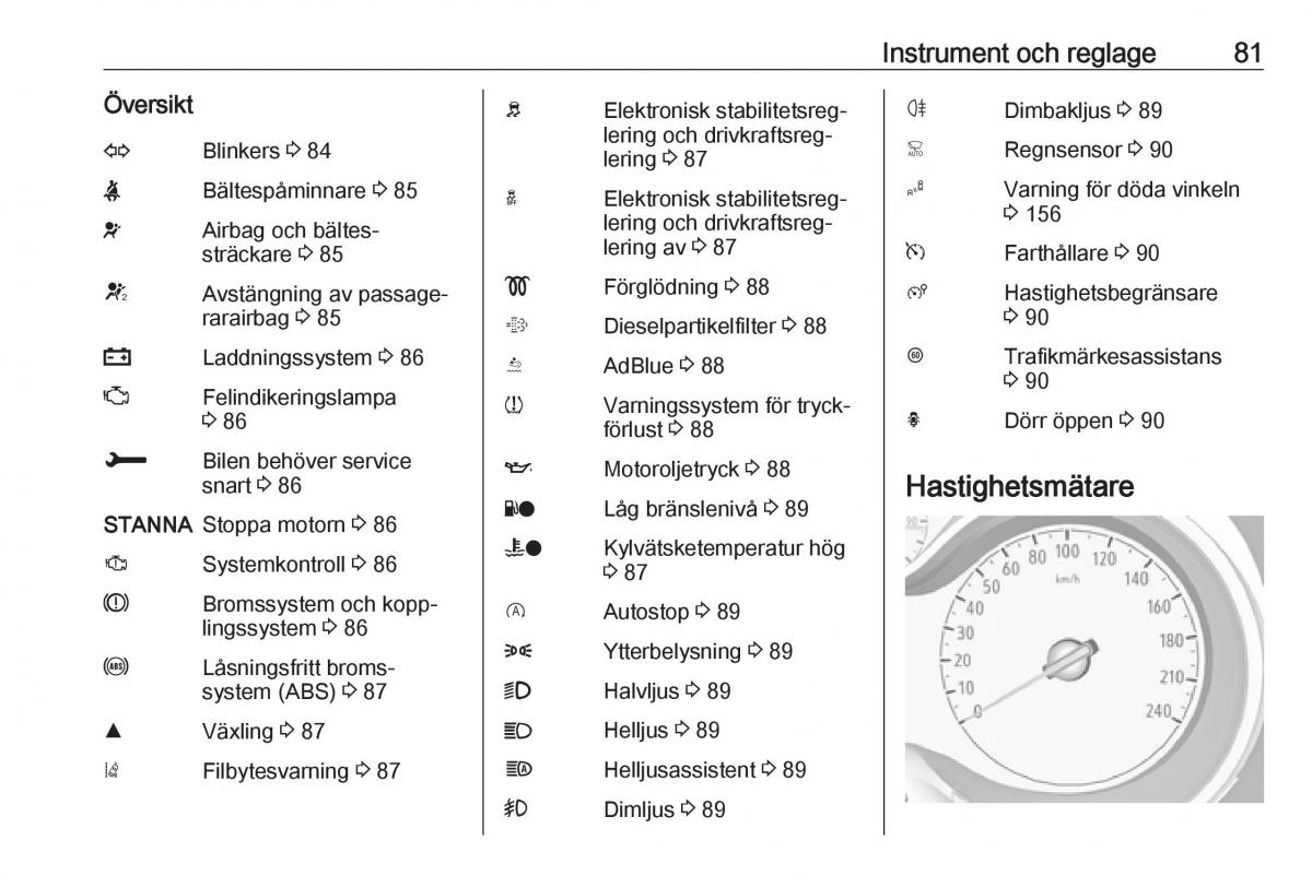 Opel Crossland X instruktionsbok / page 83