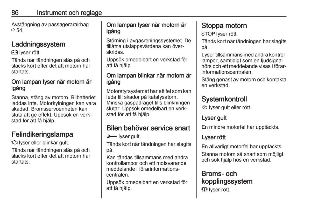 Opel Crossland X instruktionsbok / page 88