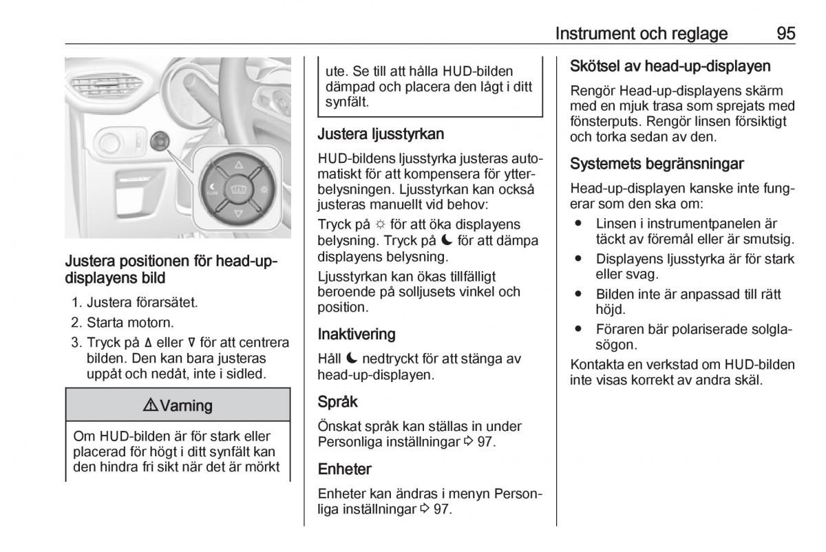 Opel Crossland X instruktionsbok / page 97