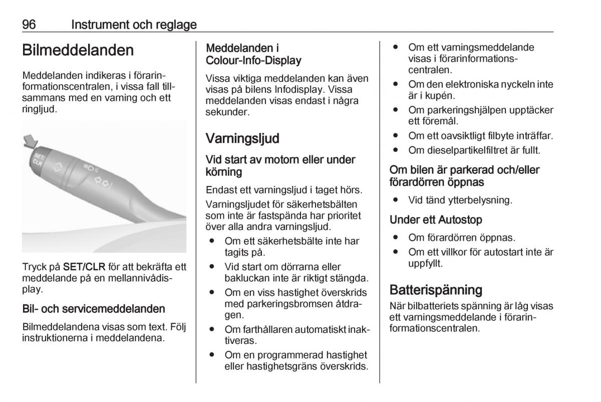 Opel Crossland X instruktionsbok / page 98