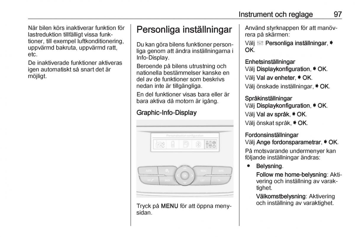 Opel Crossland X instruktionsbok / page 99