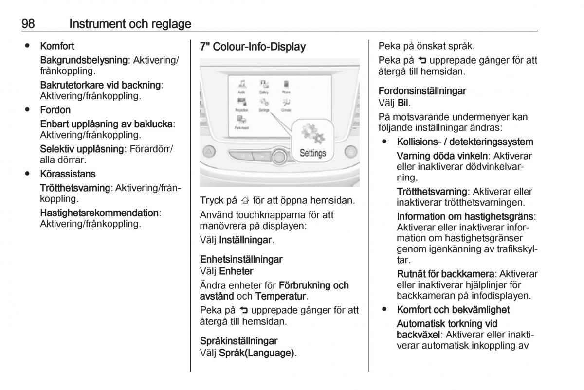 Opel Crossland X instruktionsbok / page 100