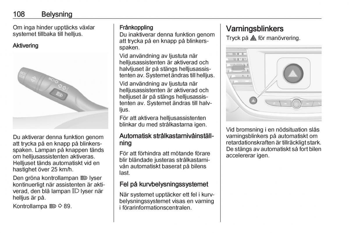 Opel Crossland X instruktionsbok / page 110