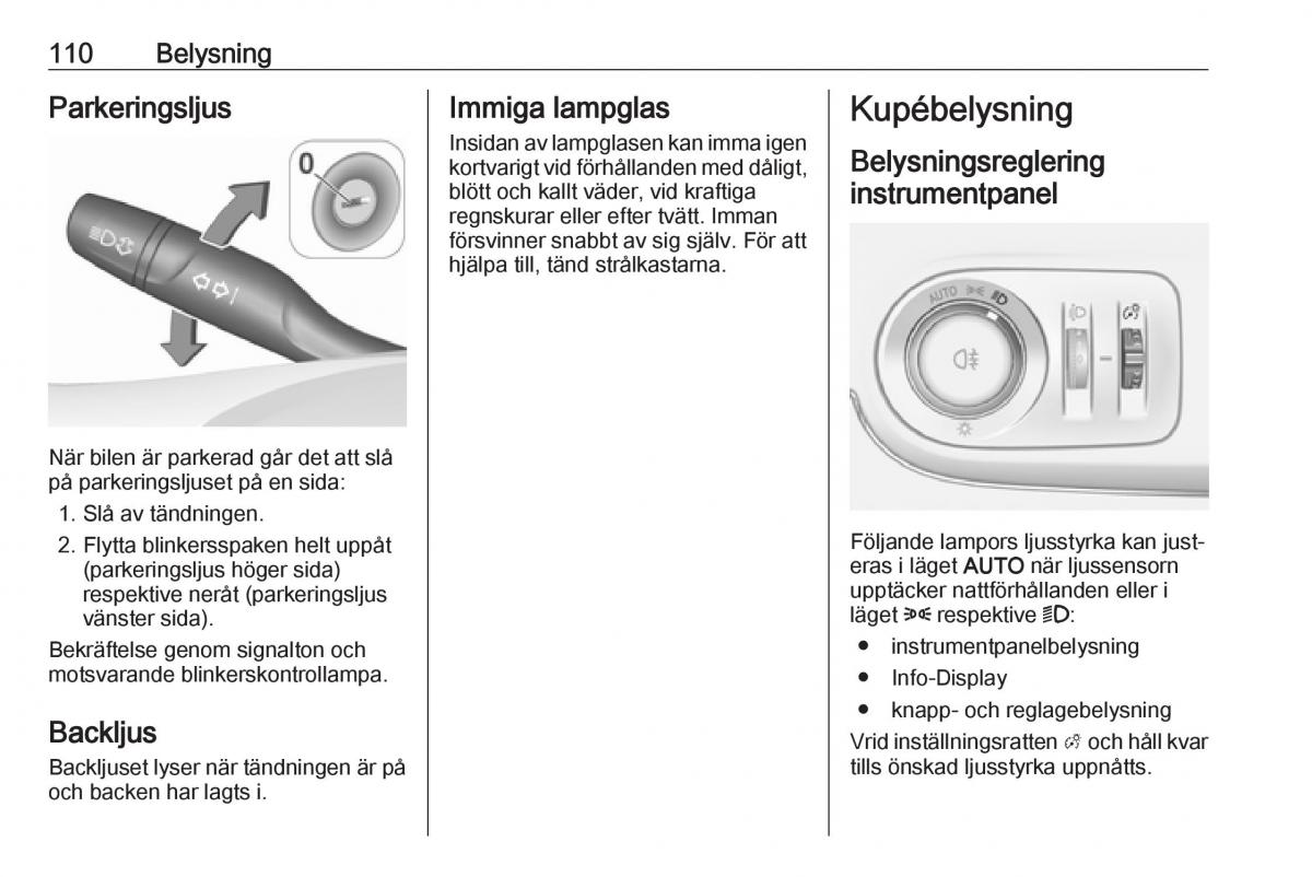 Opel Crossland X instruktionsbok / page 112