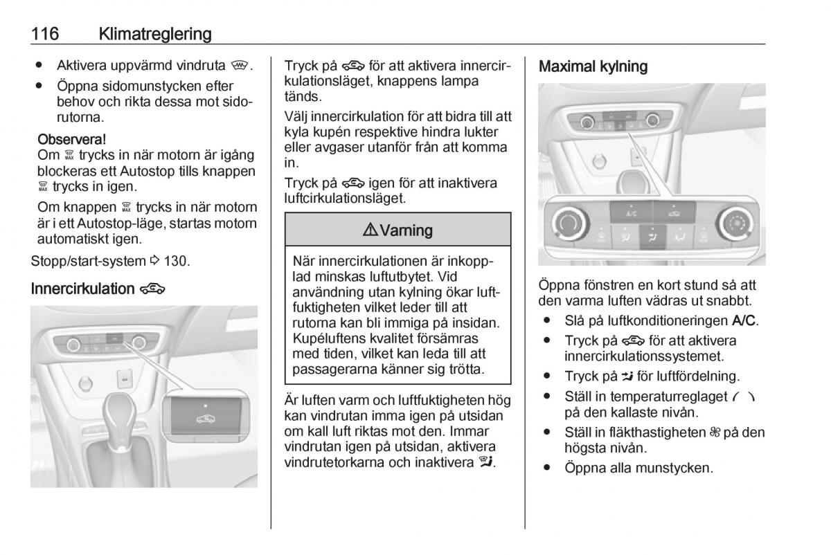 Opel Crossland X instruktionsbok / page 118