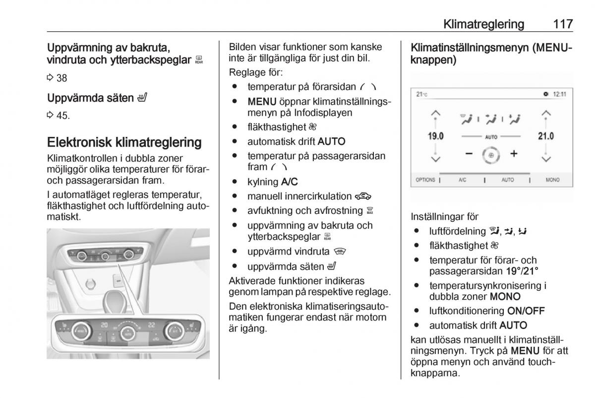 Opel Crossland X instruktionsbok / page 119